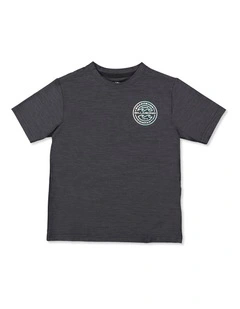 Rotor Shorline Short Sleeve Rash Vest in Black