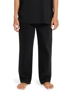 Spec 73 Relaxed Fit Denim Pants in Washed Black