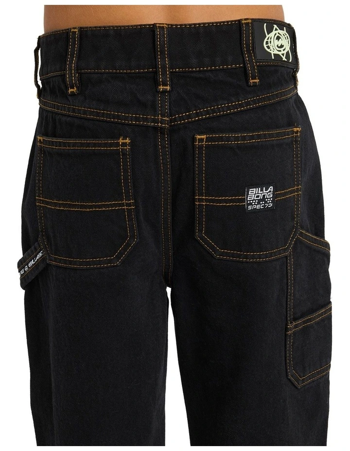 Spec 73 Relaxed Fit Denim Pants in Washed Black image 4