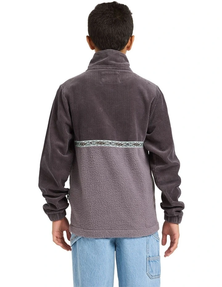 Space Lobs Mock Neck Fleece Top in Washed Black image 2