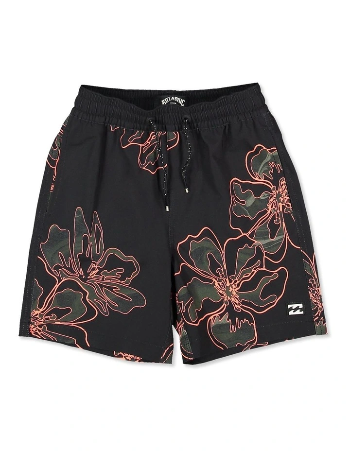 Toddlers Sundays Layback Boardshorts 16" in Black image 1