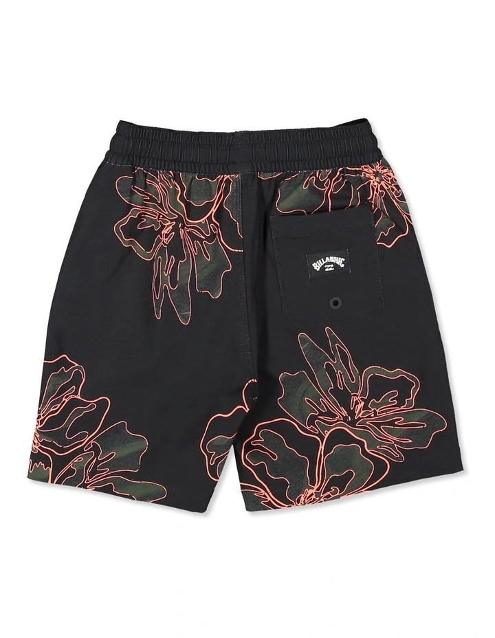 Toddlers Sundays Layback Boardshorts 16" in Black image 2