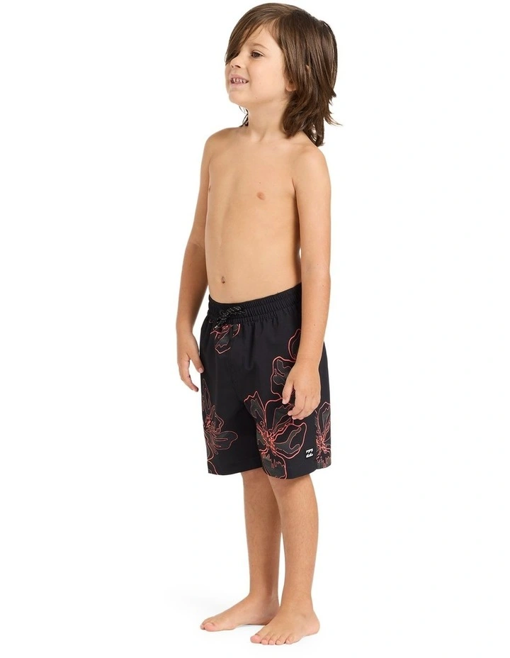 Toddlers Sundays Layback Boardshorts 16" in Black image 3