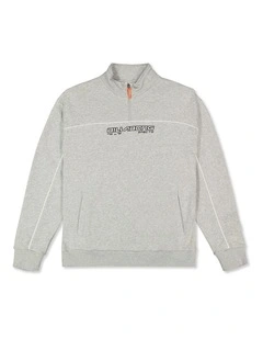 Spec 1/4 Zip Fleece Top in Light Grey Heather