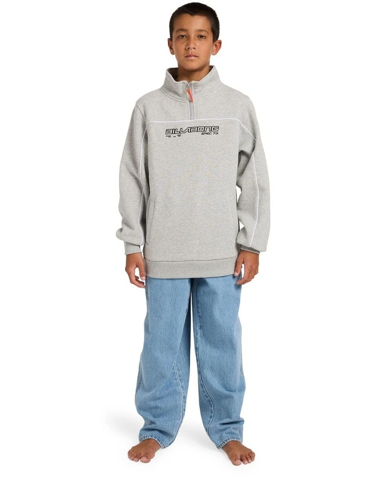 Spec 1/4 Zip Fleece Top in Light Grey Heather image 3