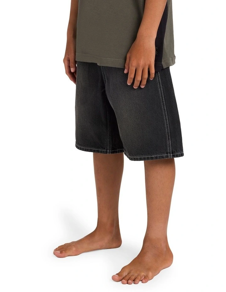 Boys 8-16 Boys Spec Denim Shorts Black image 3