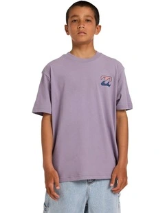 Boys 8-16 Boys Crayon Wave T-Shirt in Purple Ash