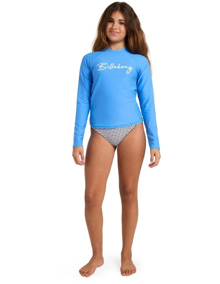 Girls 6-16 Breaker Squad Long Sleeve Rash Vest Tidal in Blue image 5