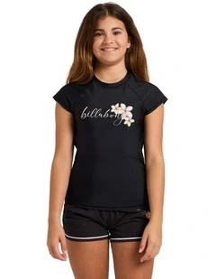 Girls 6-16 Bloom Crush Surf Shirt in Black