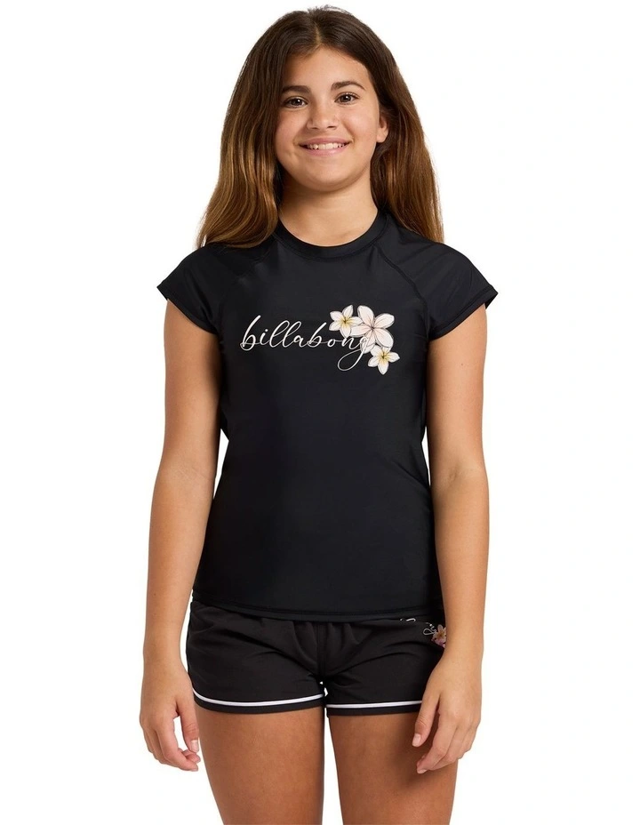 Girls 6-16 Bloom Crush Surf Shirt in Black image 1