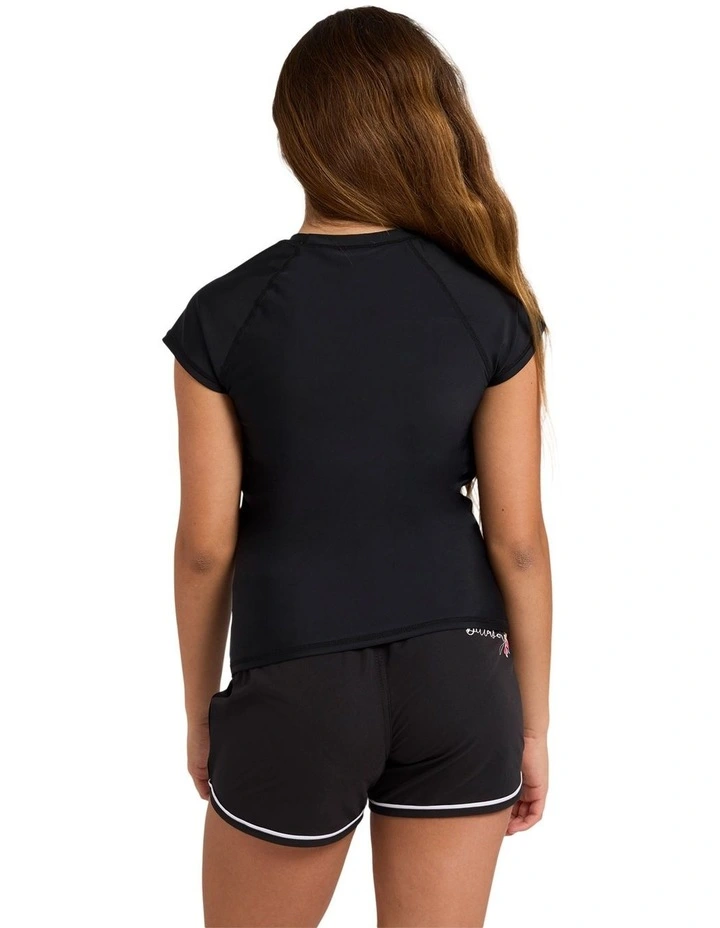 Girls 6-16 Bloom Crush Surf Shirt in Black image 2