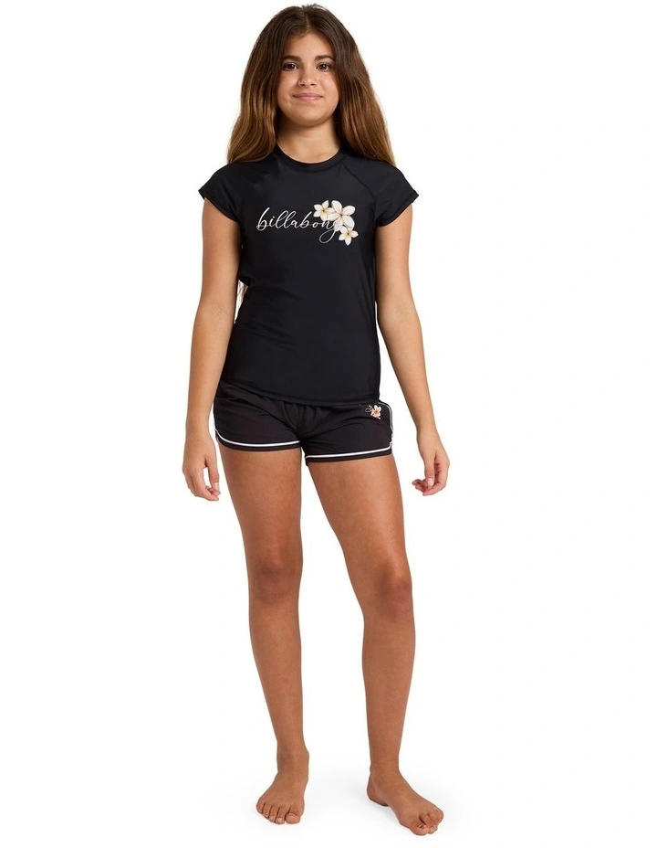 Girls 6-16 Bloom Crush Surf Shirt in Black image 5