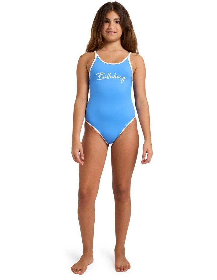 Girls 6-16 Breaker Squad One Piece Swimsuit Tidal in Blue image 5