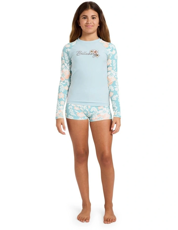 Girls 6-16 Hibiscus Haze Two Piece Swimsuit in Aqua Haze image 5