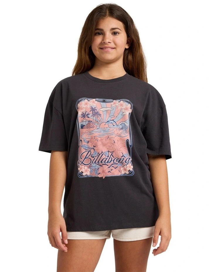 Girls 6-16 Hazy Dayz T-Shirt Off in Black image 1