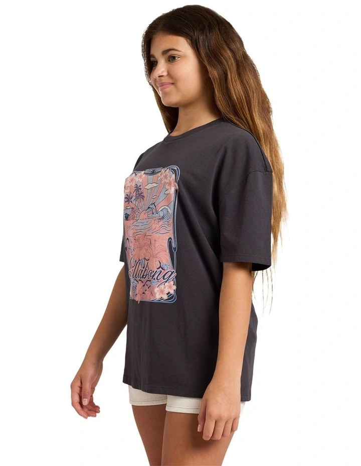 Girls 6-16 Hazy Dayz T-Shirt Off in Black image 3