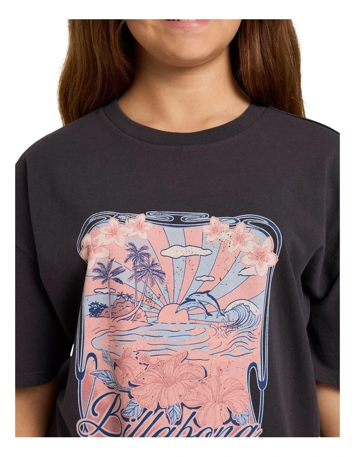 Girls 6-16 Hazy Dayz T-Shirt Off in Black image 4