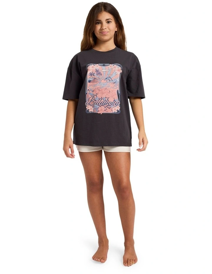 Girls 6-16 Hazy Dayz T-Shirt Off in Black image 5