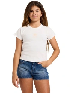 Girls 6-16 Sundown Bloom T-Shirt in Salt Crystal