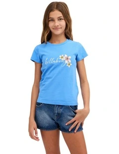 Girls 6-16 Bloom Crush T-Shirt Tidal in Blue