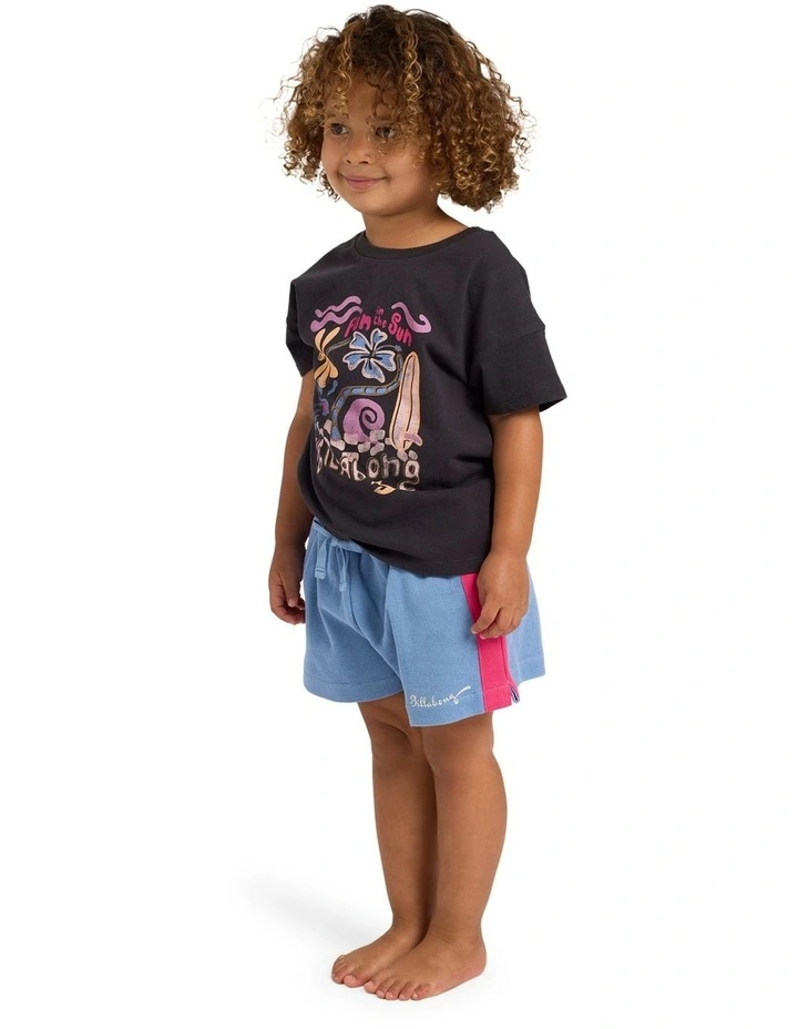 Girls 0-5 Aloha Club Olly Elastic Waist Shorts in Blue Horizon image 3