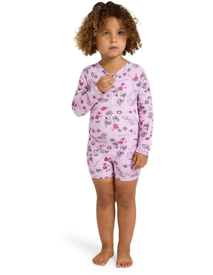 Girls 0-5 Hula Haze Long Sleeve Rash Vest Orchid image 1
