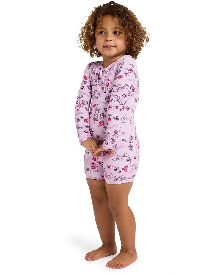 Girls 0-5 Hula Haze Long Sleeve Rash Vest Orchid image 3