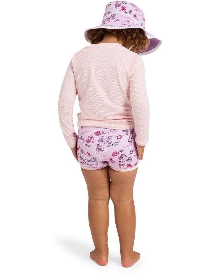 Girls 0-5 Hula Haze Long Sleeve Rash Vest Magnolia image 2