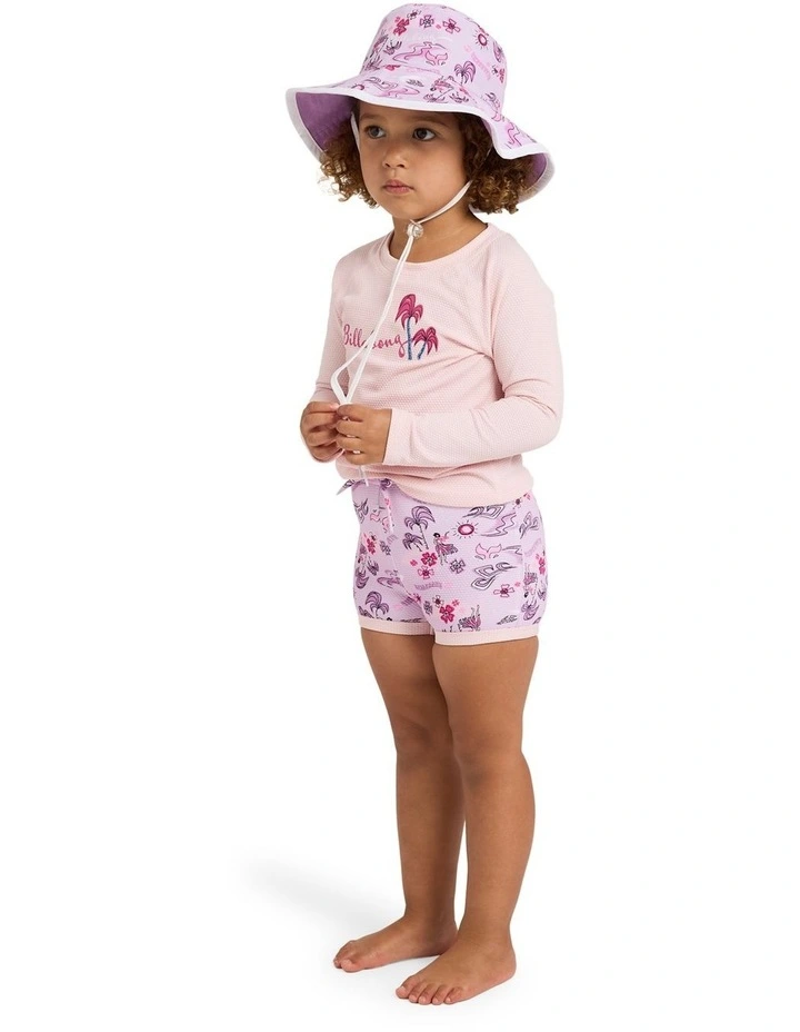 Girls 0-5 Hula Haze Long Sleeve Rash Vest Magnolia image 3