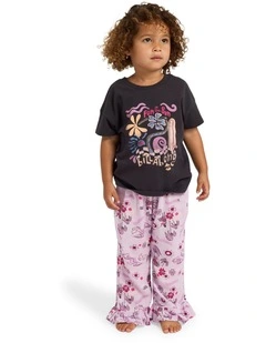 Girls 0-5 Aloha Club T-Shirt Off in Black