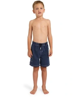 Boys 2-7 Groms Throw On 13 Boardshorts Dusty in indigo