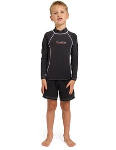 Boys 2-7 Groms Spec 73 Long Sleeve Rash Vest Washed in Black