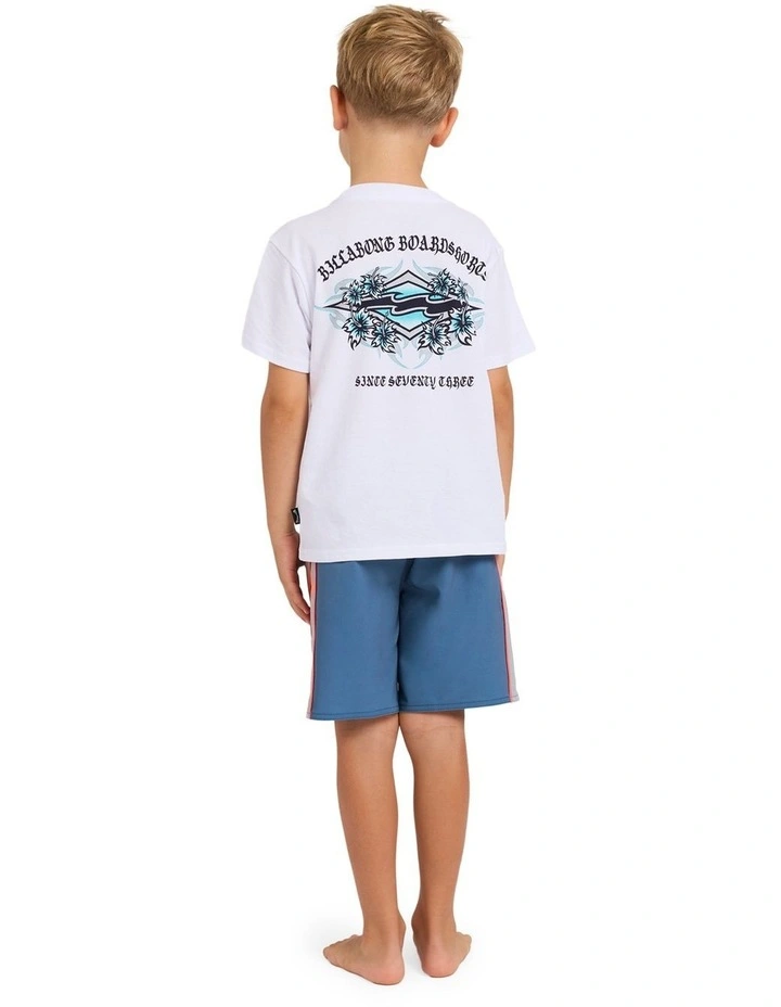 Boys 2-7 Groms Arch Biscus T-Shirt in White image 2