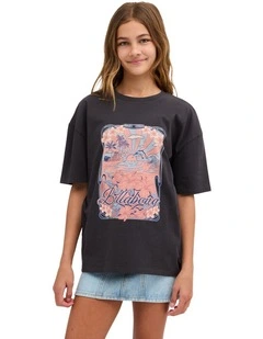 Girls 6-16 Sunset Drift Denim Skirt in Waterdrop Blue