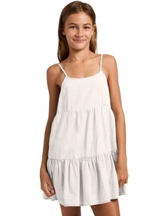 Girls 8-16 Wave After Wave Mini Dress In Salt Crystal