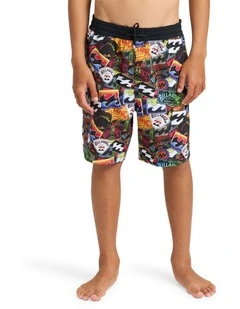 Boys 8-16 Sticker Pack Layback 18 Inch Boardshorts In Multi