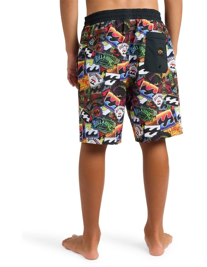 Boys 8-16 Sticker Pack Layback 18 Inch Boardshorts In Multi image 2