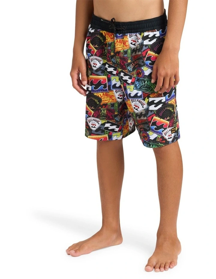 Boys 8-16 Sticker Pack Layback 18 Inch Boardshorts In Multi image 3