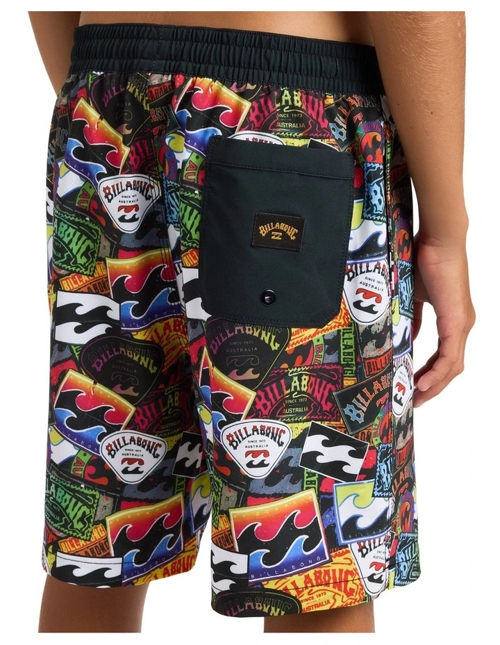 Boys 8-16 Sticker Pack Layback 18 Inch Boardshorts In Multi image 4