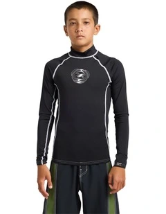 Boys 8-16 Spec 73 UPF 50 Long Sleeve Rashguard In Black