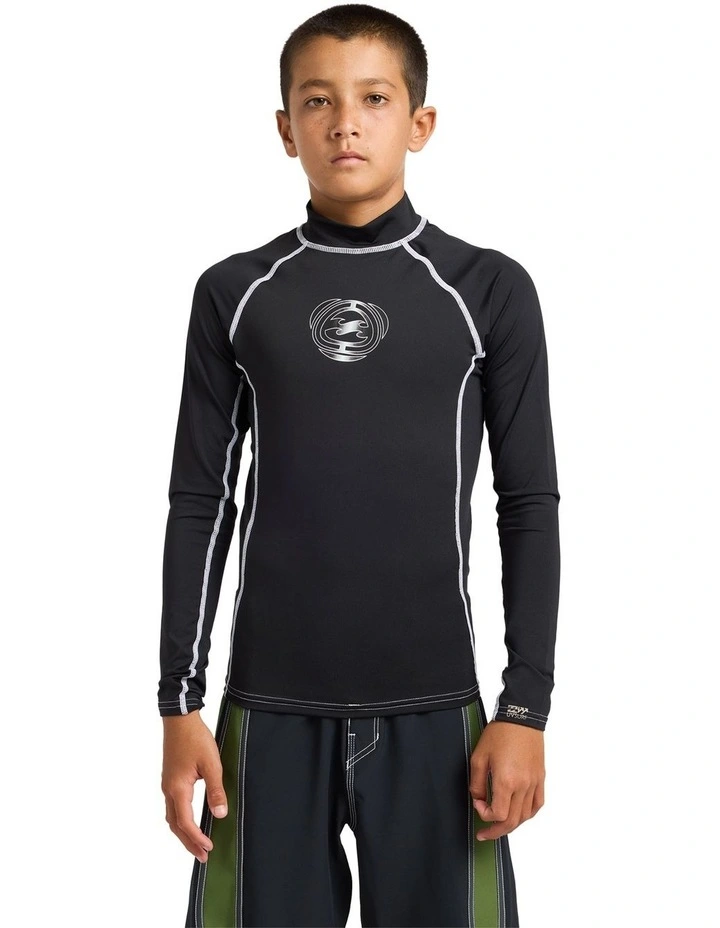 Boys 8-16 Spec 73 UPF 50 Long Sleeve Rashguard In Black image 1