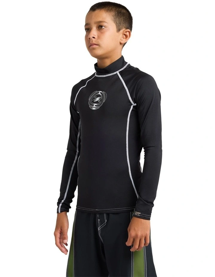 Boys 8-16 Spec 73 UPF 50 Long Sleeve Rashguard In Black image 3