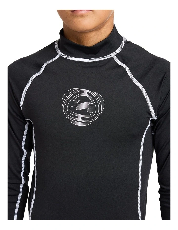 Boys 8-16 Spec 73 UPF 50 Long Sleeve Rashguard In Black image 4