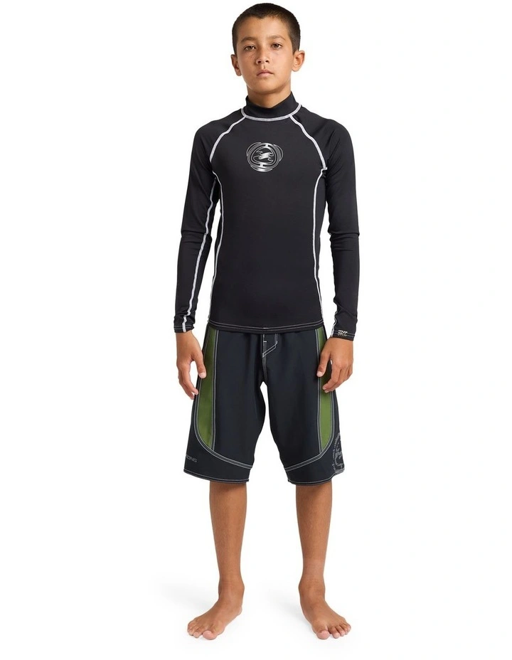 Boys 8-16 Spec 73 UPF 50 Long Sleeve Rashguard In Black image 5