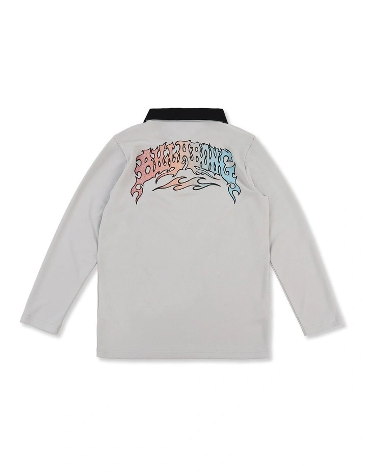 Boys 8-16 Fisho Long UPF 50 Sleeve Rashguard In Fog Gray image 2