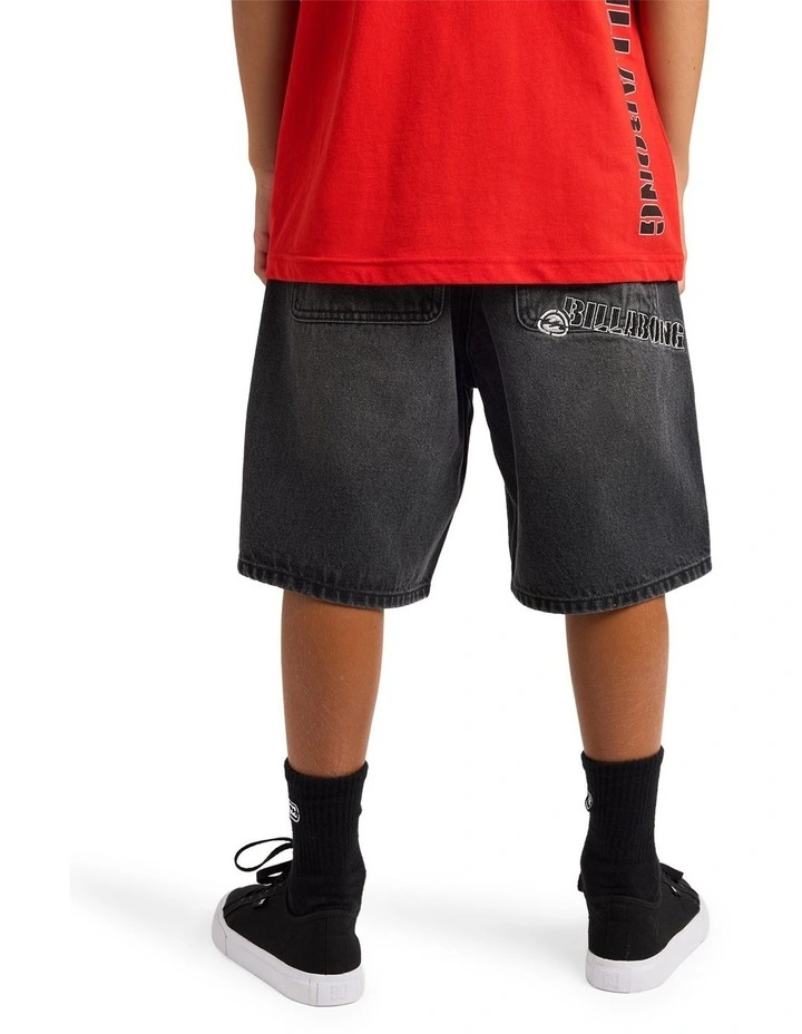 Boys 8-16 Spec 73 Denim Shorts In Black image 2