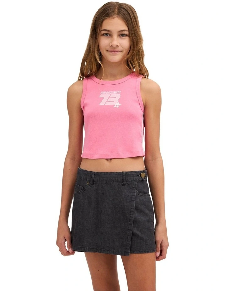 Girls 8-16 Love Star Skort In Black Pebble image 1