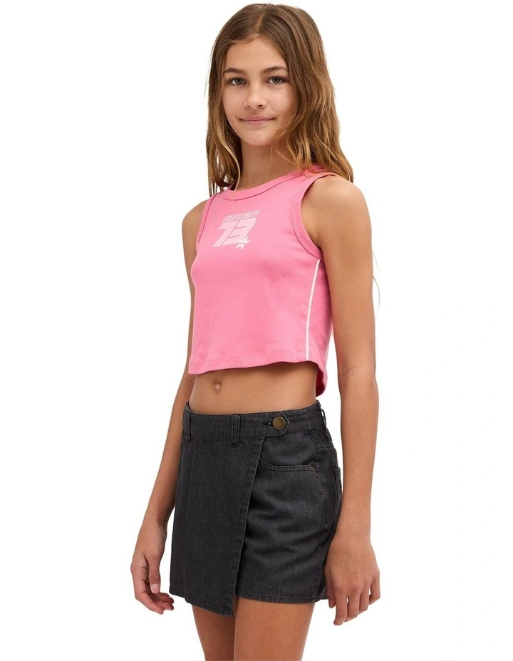 Girls 8-16 Love Star Skort In Black Pebble image 3