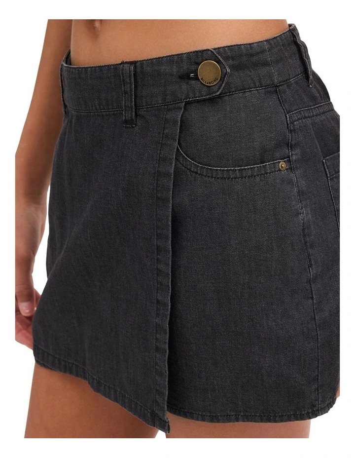 Girls 8-16 Love Star Skort In Black Pebble image 4