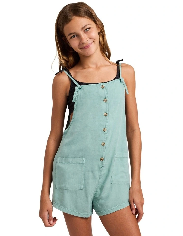 Girls 8-16 Wave Watch Playsuit In Misty Blue image 1